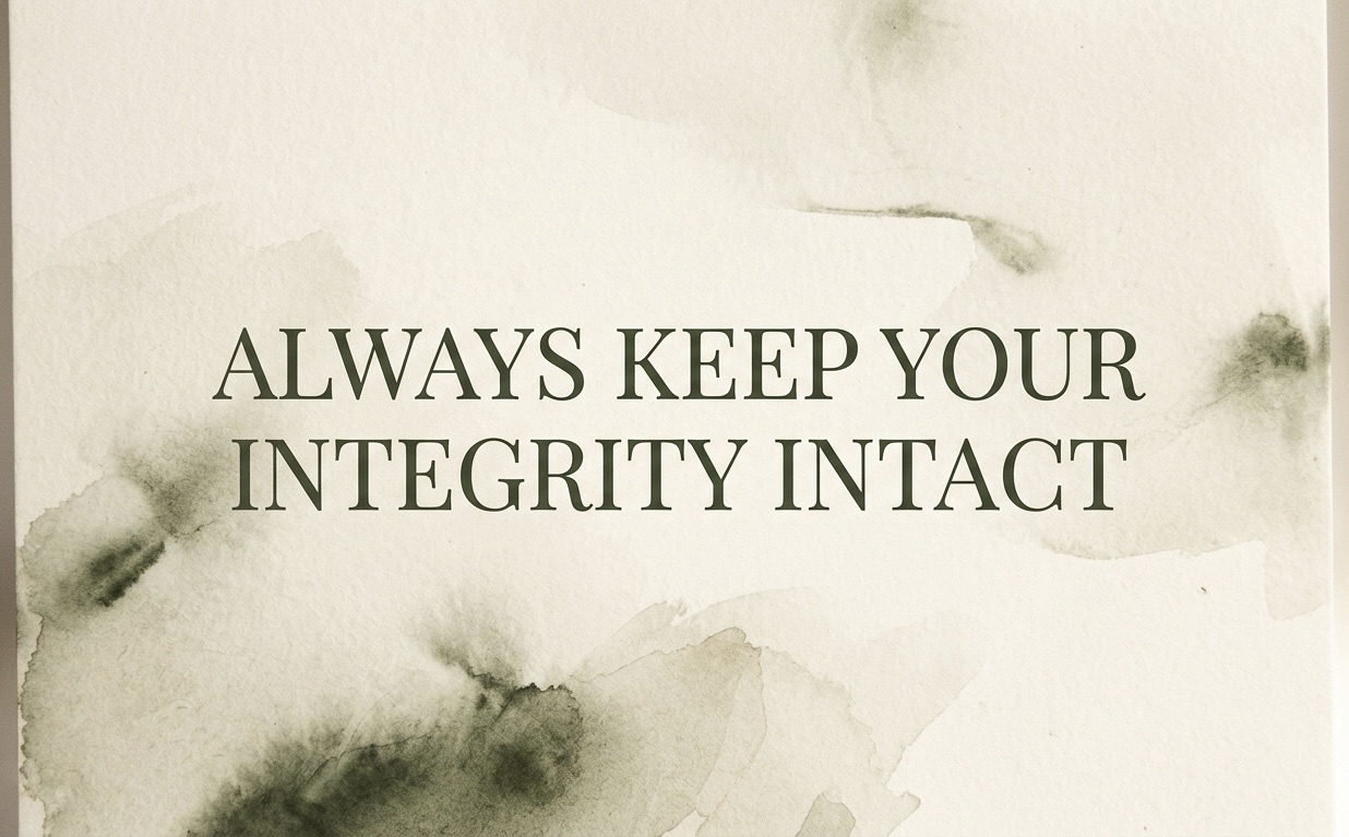 Always Keep Your Integrity Intact